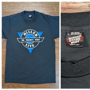 Vtg Miller Lite The Feelings Right T Shirt Mens Large 19x26 Screen Stars‎ Best
